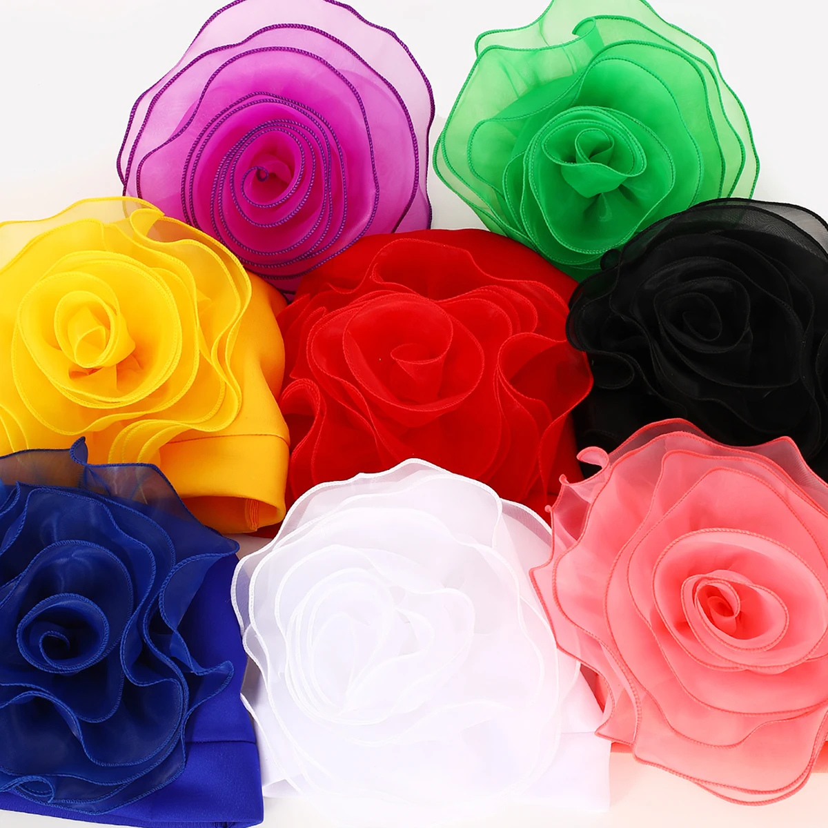 Turbante de flores grandes exageradas para mujer, envolturas para la cabeza de dama africana, sombreros de fiesta de boda