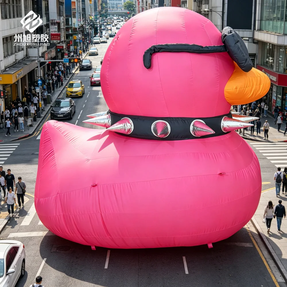 Inflatable duck, with blower, summer decorative item, pink duck, customizable size and color