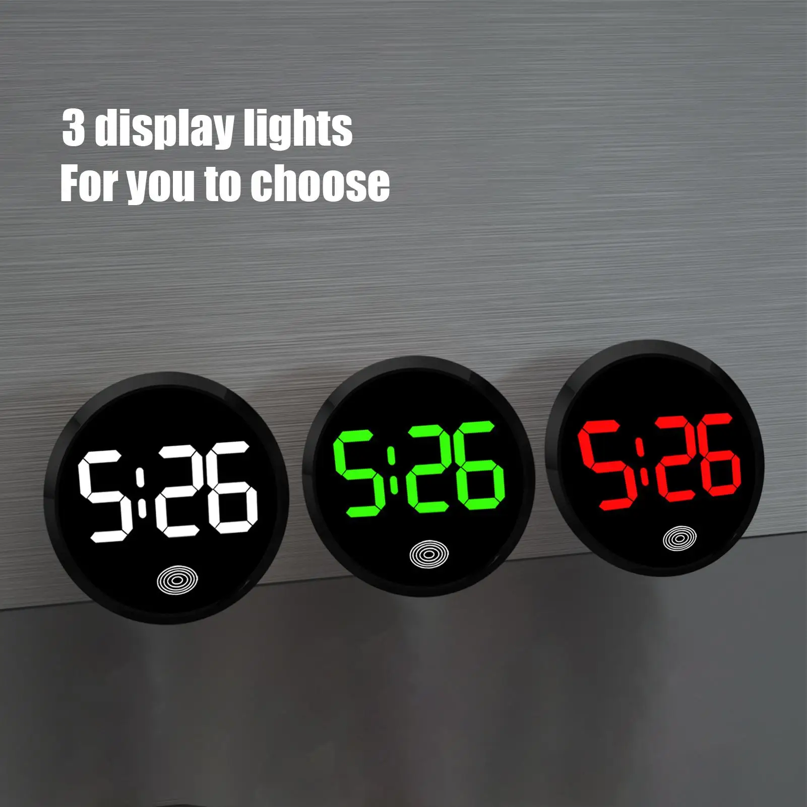 Relógio de carro redondo automotivo relógio digital led display luminoso relógio automotivo para viagem de estrada longo mini relógio digital