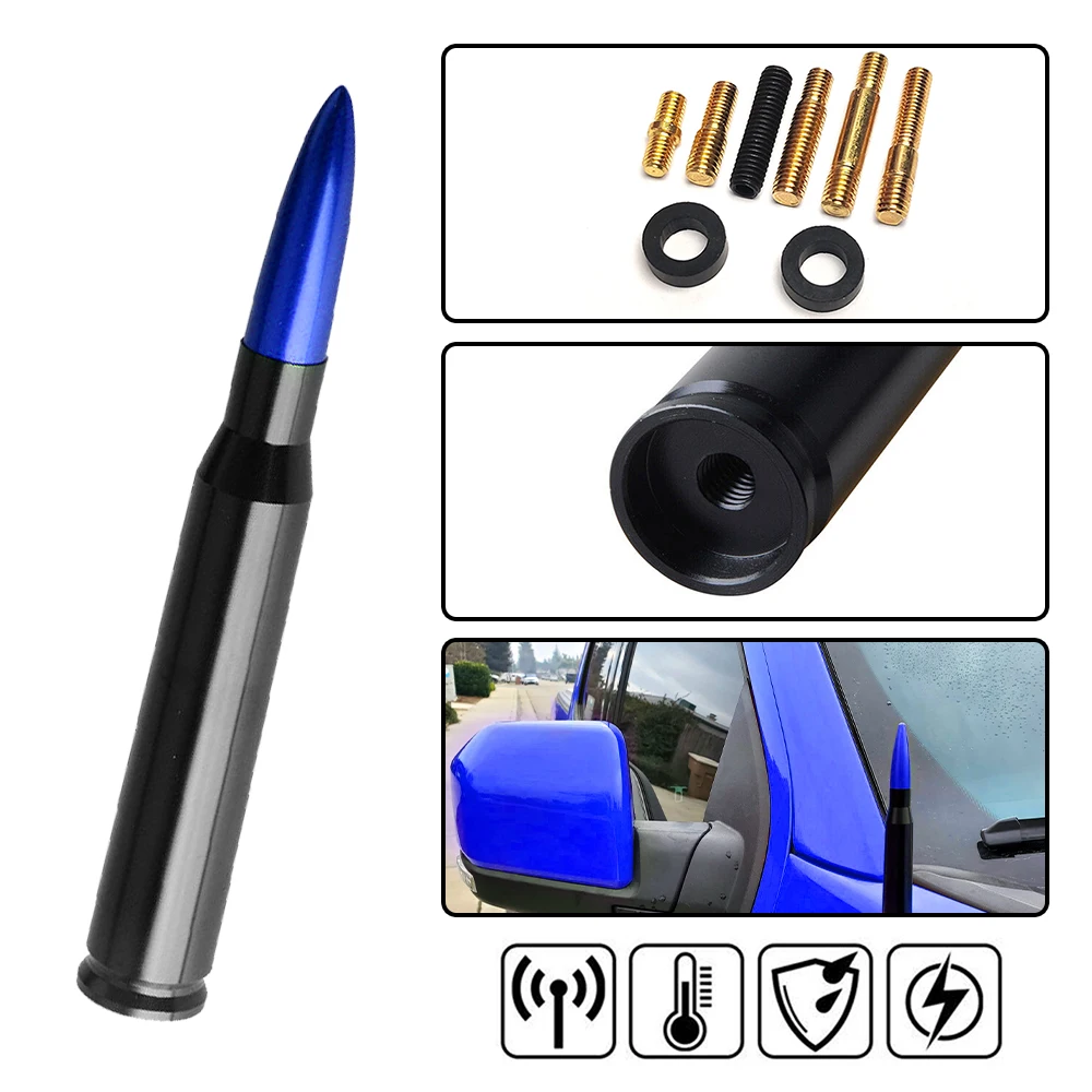 

14CM Universal Car Roof Radio Antenna Black Blue Red Car Roof Antenna Radio Aerial FM/AM Metal Receiving Antennas Mast Whip