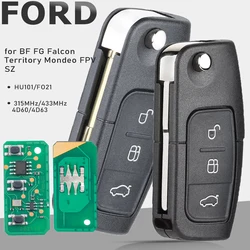 KEYECU Flip Remote Key Fob 3 Button 433MHz 4D60 / 4D63 Chip for Ford BF FG Falcon Territory Mondeo FPV SZ