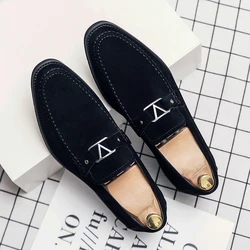 Hot Men's Luxury Suede Party Leather Shoes Fashion Business Loafers Man Banquet Shoes Summer Dress Shoes Casual Plus Size 38-48