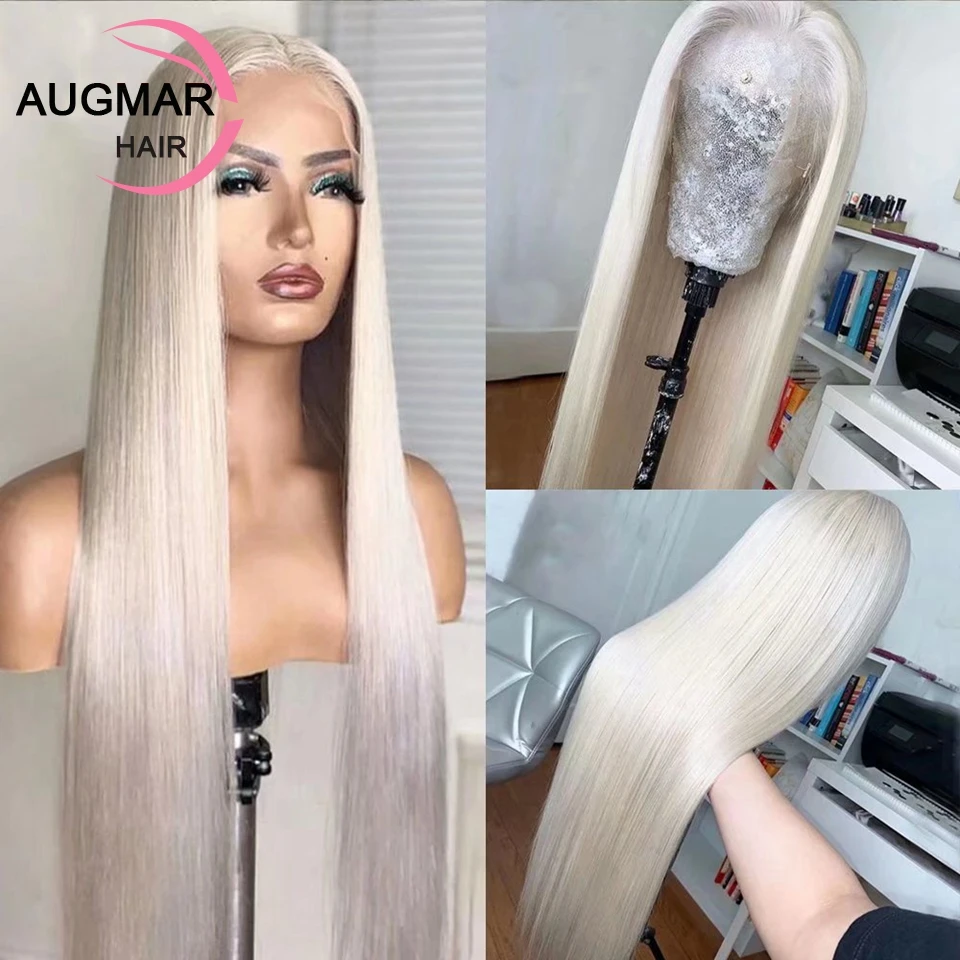 

13x4 Platinum Blonde Straight Human Hair Wigs 13x6 HD Lace Frontal Wig Glueless Transparent Lace Front Human Hair Wigs For Women