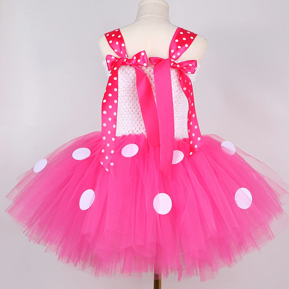 Hot Pink Red Mini Mouse Costumes for Baby Girls Birthday Ballet Tutus for Kids Christmas Halloween Dresses Child Cartoon Outfits