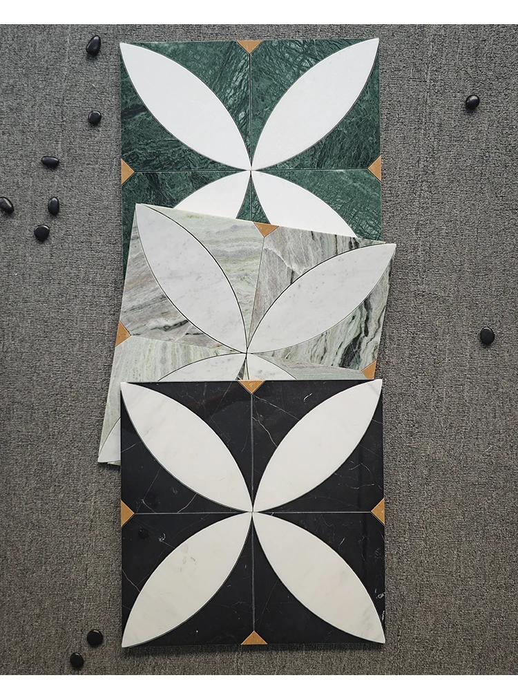 

Star pattern 40×40 marble water jet mosaic luxury home decoration mosaic suitable for floor tiles and wall home flooring