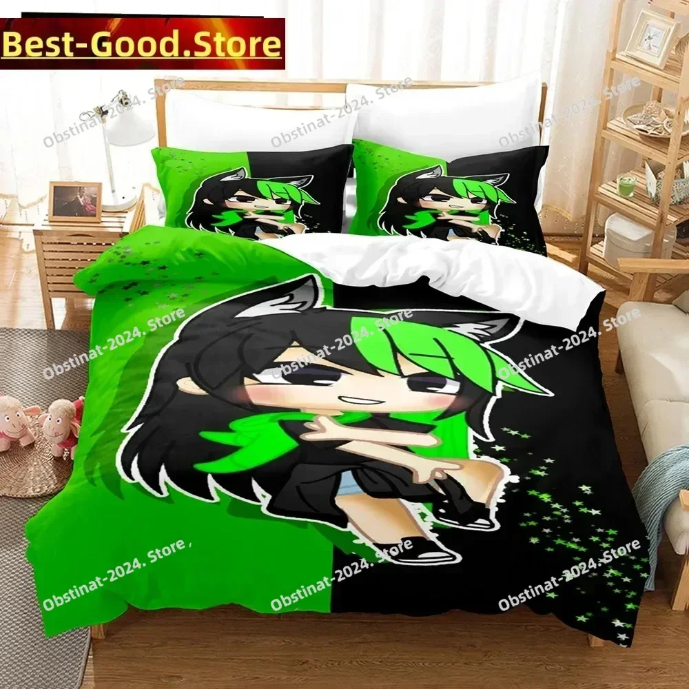

3D Anime The Gacha Girl Bedding Set Print With Pillowcase Bed Duvet Cover Soft Single Double Queen Super King Size Home Textiles
