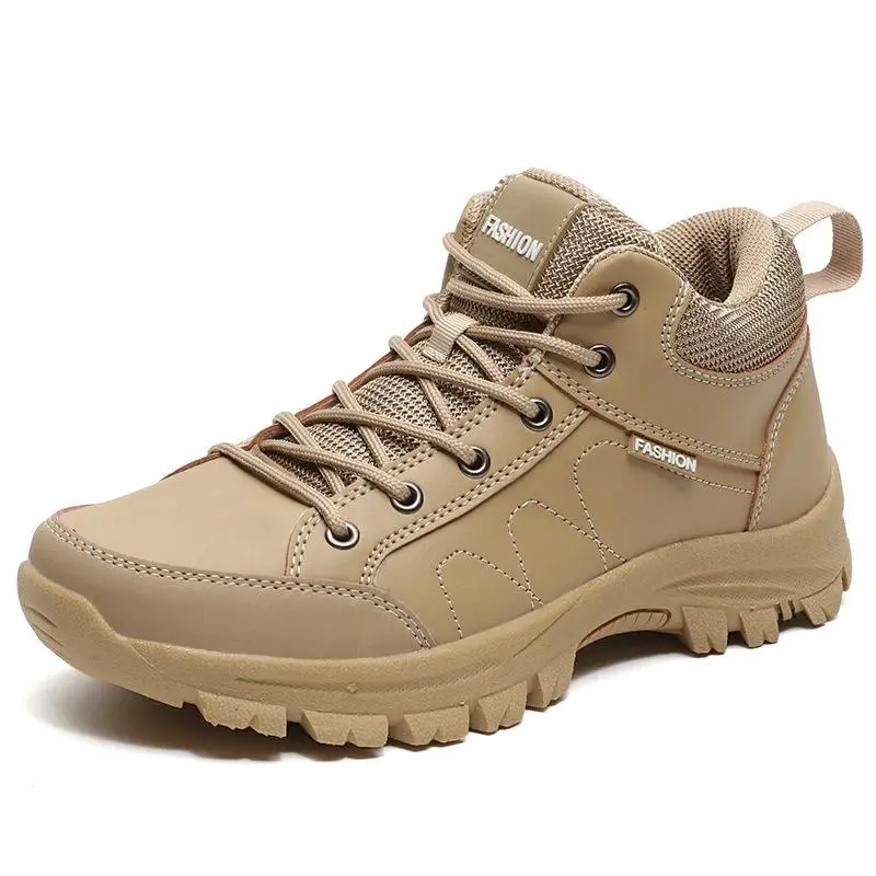 New Large Size Comfortable Boots Wear-Resistant Thick Bottom Hiking Shoes Soft Sole Work Boots All-Match Mountain Clim...