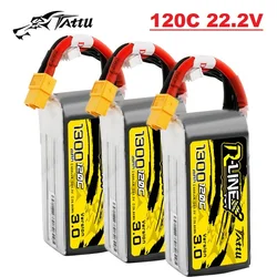 3Pcs TATTU R-LINE 3.0 22.2V 1300mAh 120C batteria LiPo per elicottero RC Quadcopter FPV Racing Drone parti con batteria XT60 6S