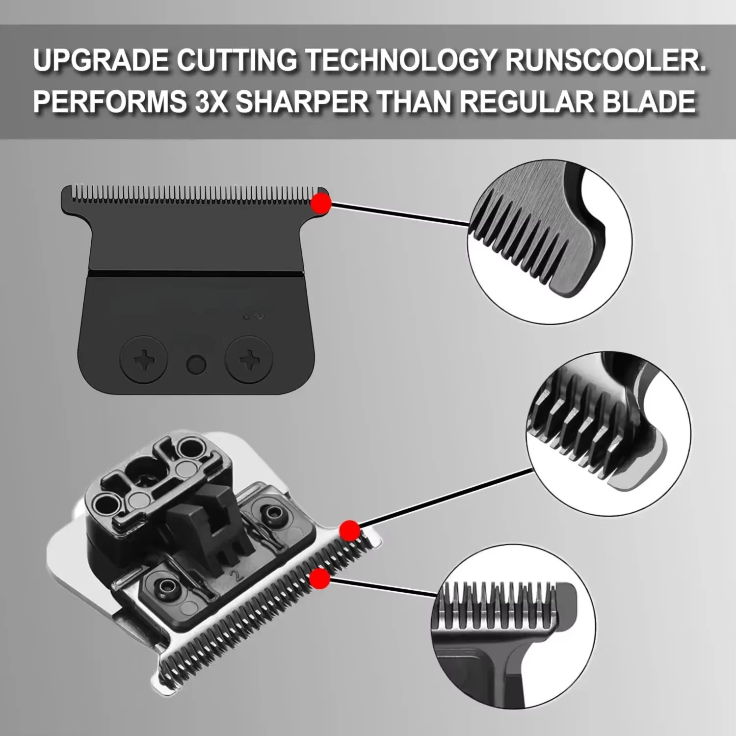 FX707 Black DLC Replacement Blades Compatible with BaByliss Barberology FX787 & FX726 Trimmer ,Replacement Head DLC 2.0