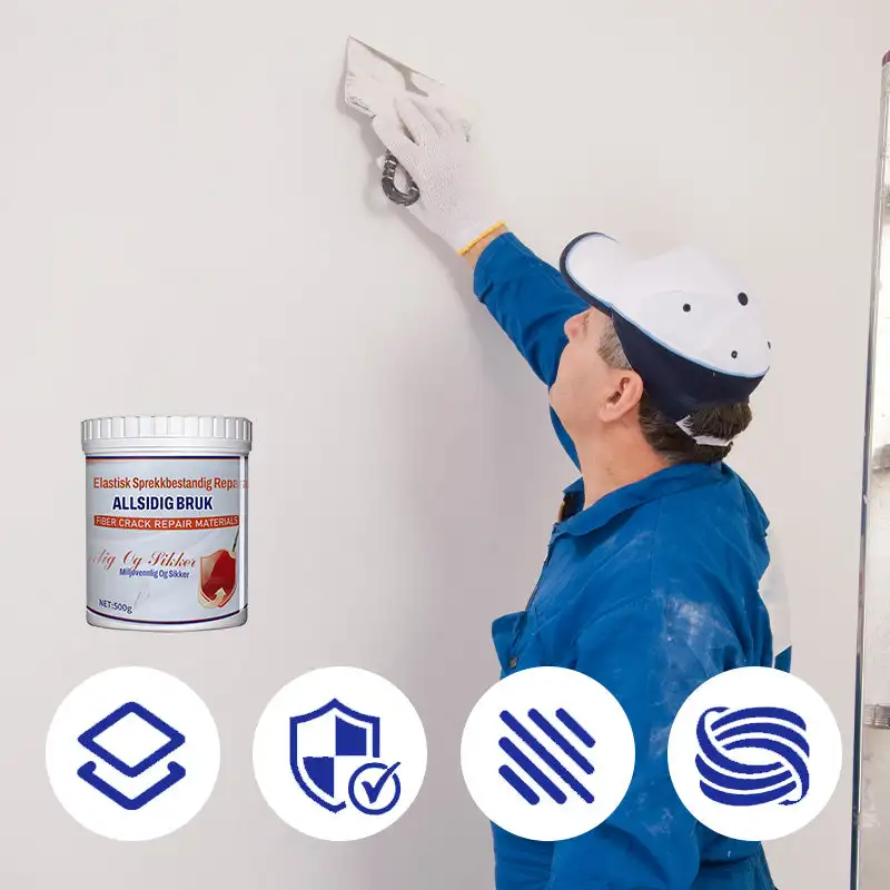 

Elastic Crack Resistant Wall Repair Paste - Flexible & Waterproof Filler for Home Interior/Exterior Walls with Easy Application