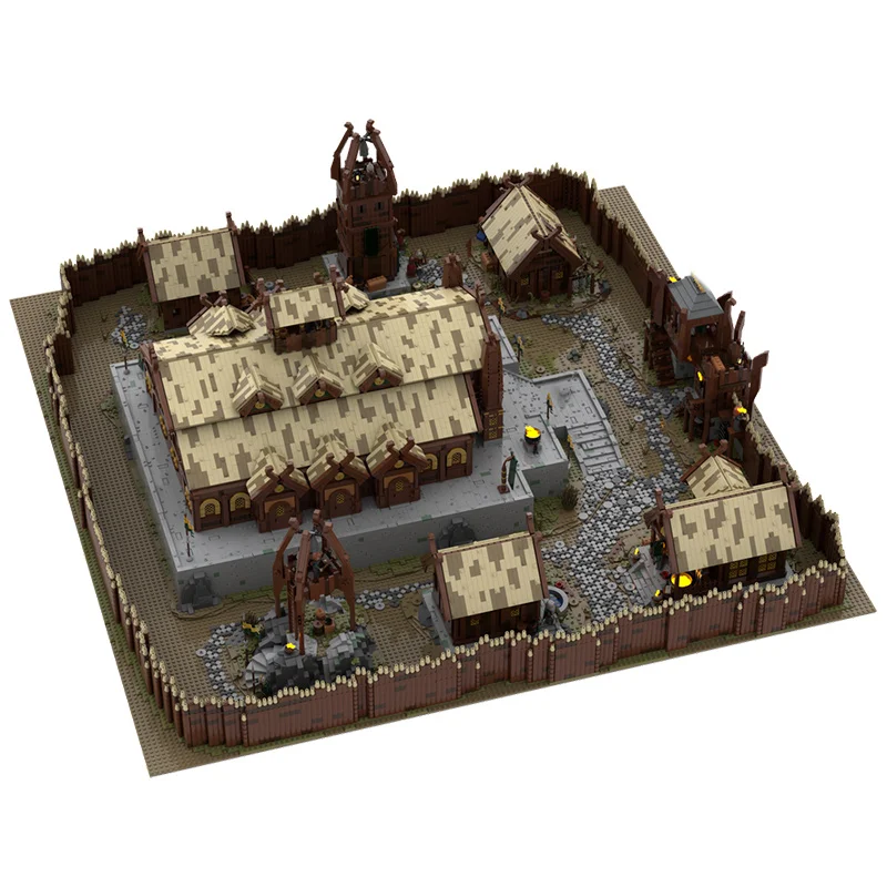 23240PCS MOC Fantasy Movie Ultimate Edoras Rohan Town Model Technology DIY Creative Assembly Brick Display Birthday Gift Home