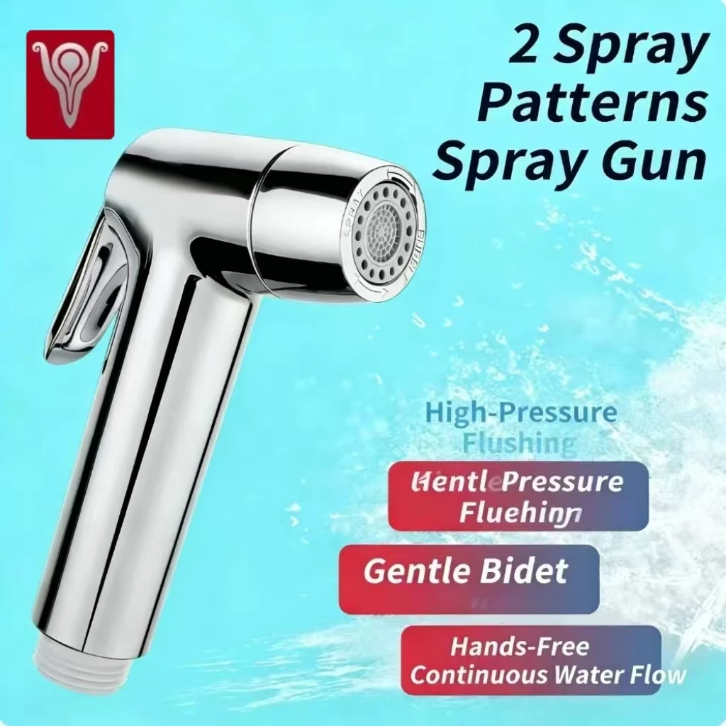 

Rotatable Bidet Spray Gun with 2 Spray Modes, Hands-Free Operation, Multi-Layer Electroplating for Durability