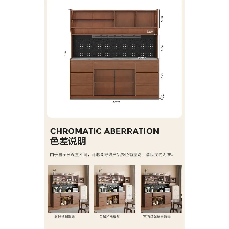 GZ-21  Solid Wood Dining Side Cabinet Integrated Locker Against The Wall, Antique New Track Socket in The Living Room