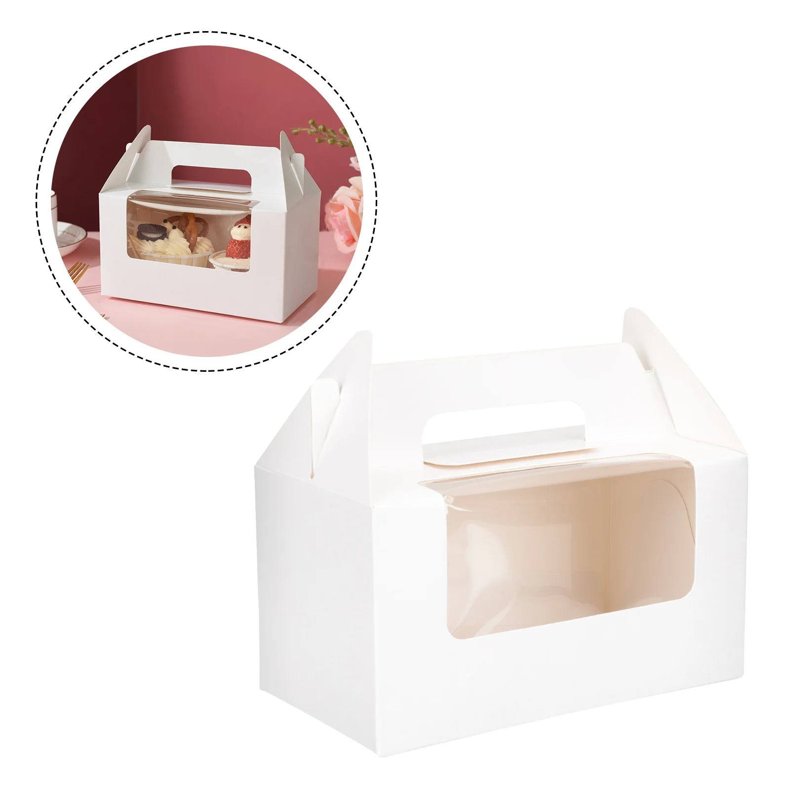 

16 Pcs Muffin Box Pastry Packaging Baked Goods Boxes Cupcake Container Stable Dessert White Cardboard