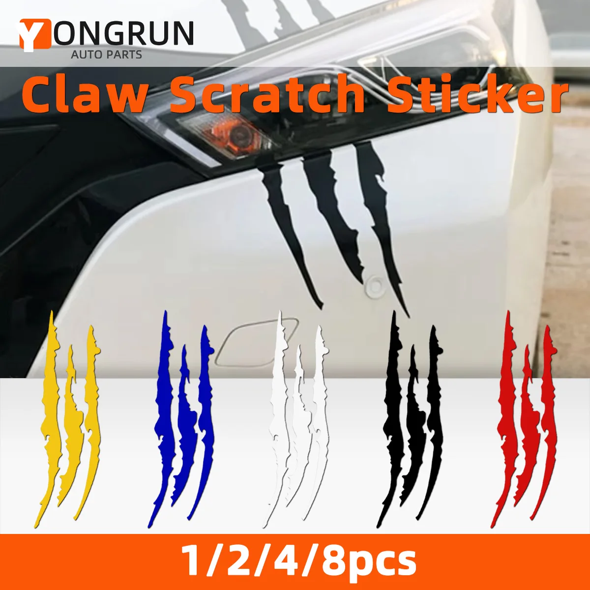 YONGRUN 1/2PCS Car Decoration Sticker Waterproof Scratch Car Sticker Detachable Body Shape Decoration Suv Truck Set Universal
