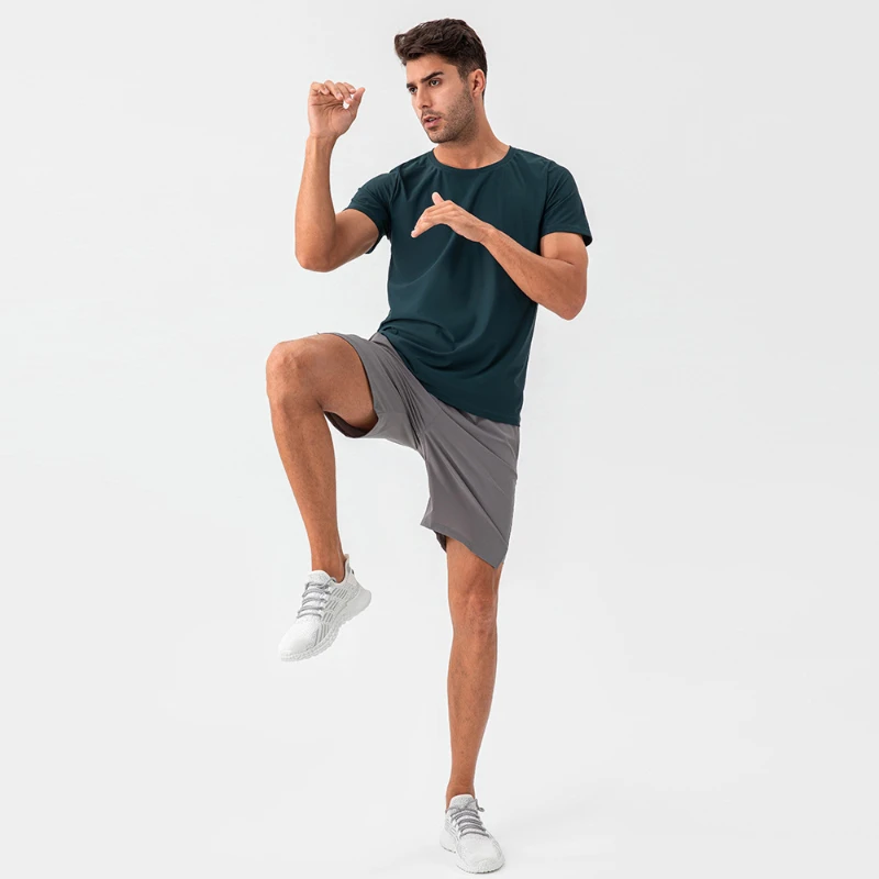 Fanceey-Calça esportiva solta relaxada masculina, tiras reflexivas, secagem rápida, respirável, corrida, fitness, calções de treino, verão