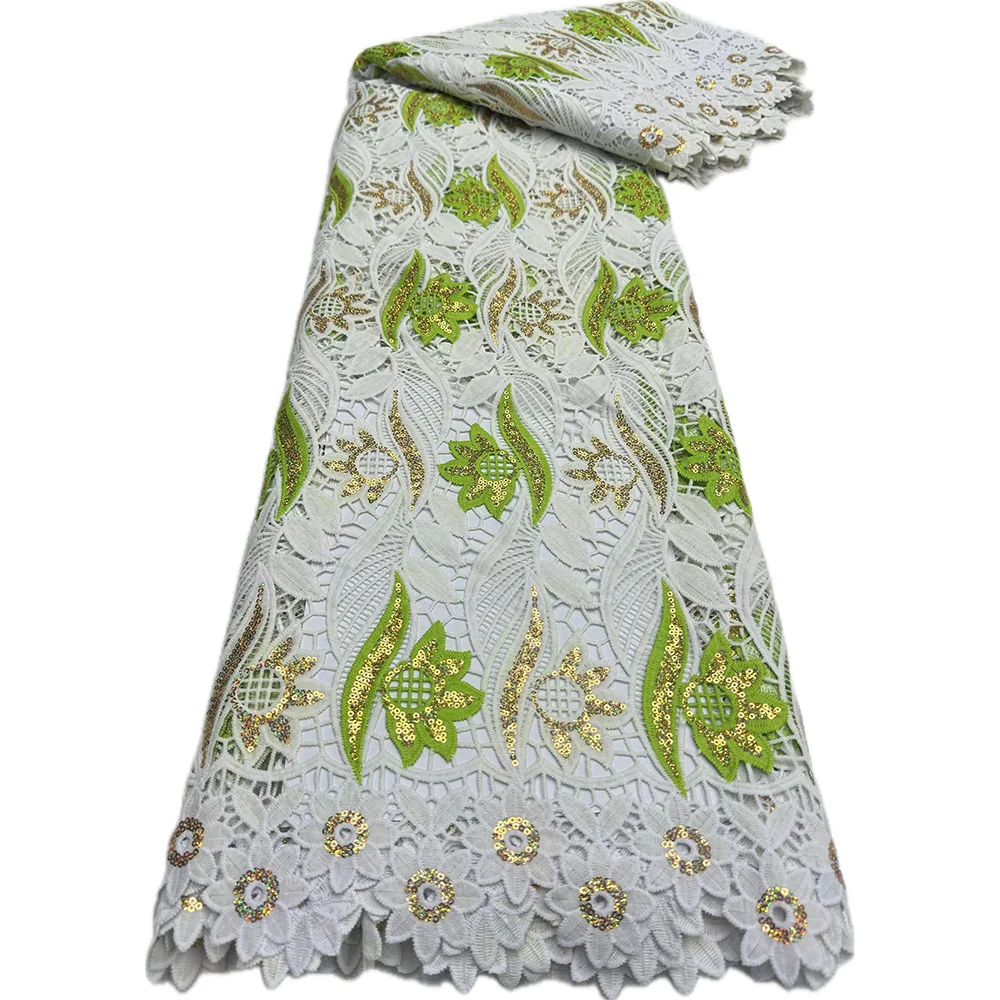 

High Quality African Nigerian Tulle Lace Fabric Embroidery Milk Silk Party Dresses Mesh Fabric For Sewing 5 Yards Clothes