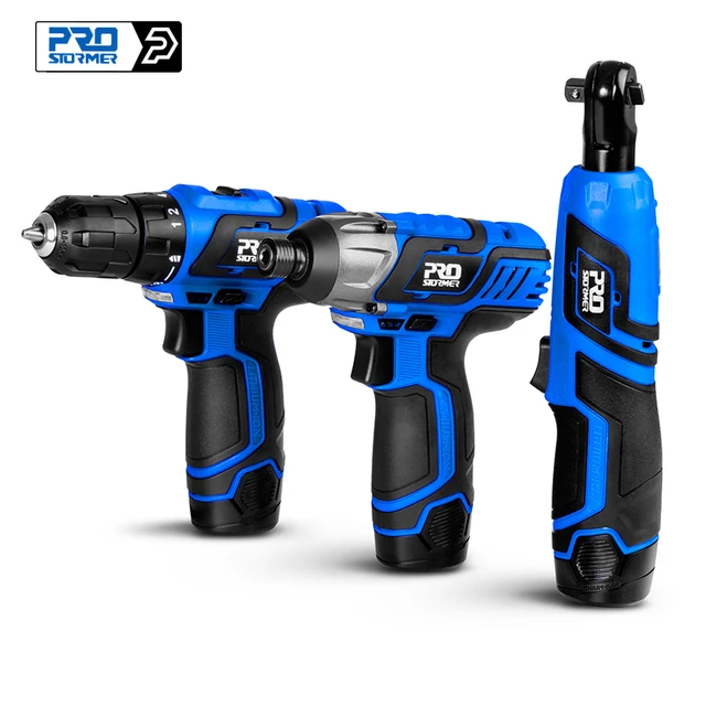 12v Cordless Electric Screwdriver Drill Machine Ratchet Wrench Power Tools Electric Hand Drill Universal Battery By Prostormer Electric Drill AliExpress