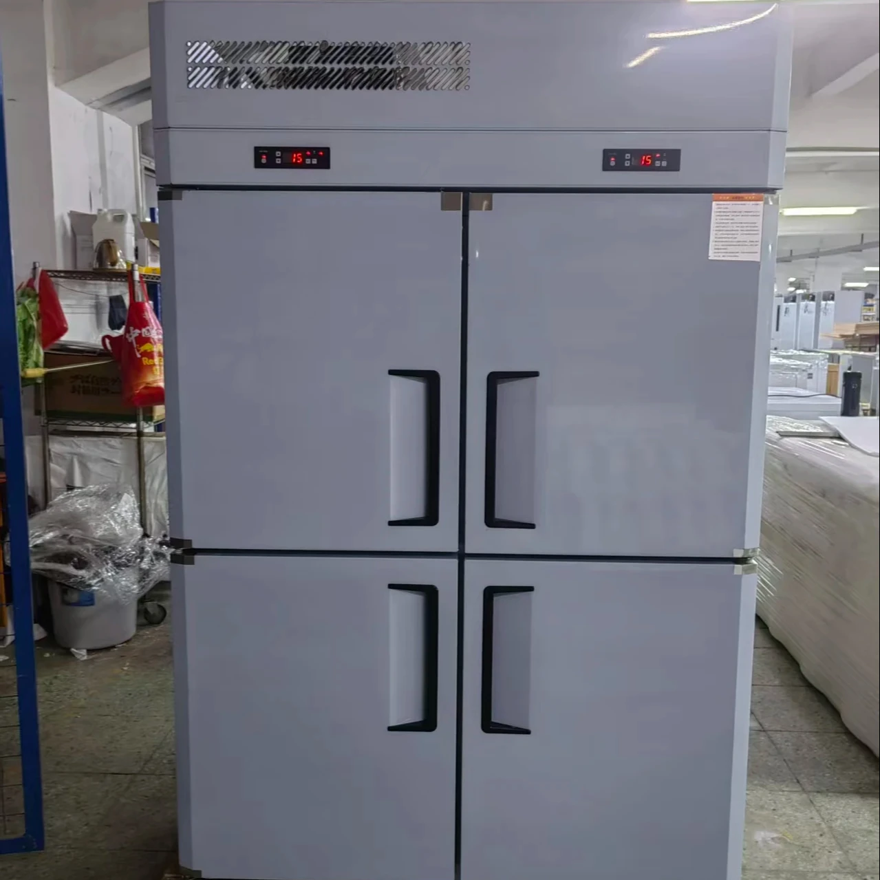 935L Commercial Stainless Steel 4-Door Electric Power Freezer Chiller Portable Used For Hotel Kitchen Freezing Equipment