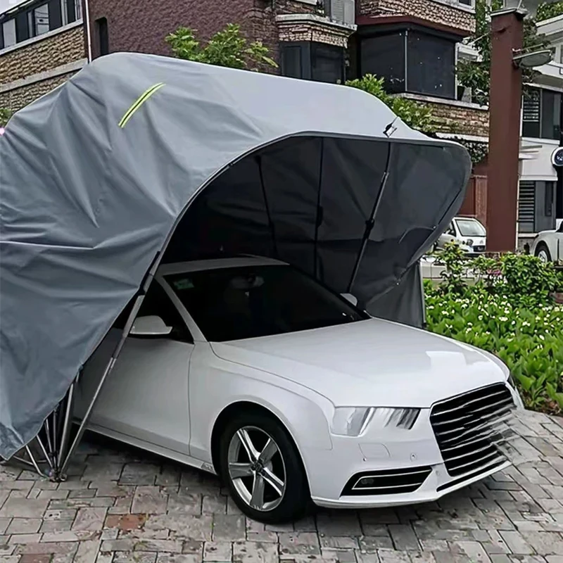 Modern Portable Carport Tent With Top Canopy Cover Heat Treated Metal Frame For Outdoor Car & Motorcycle Parking Garage Storage - view 3