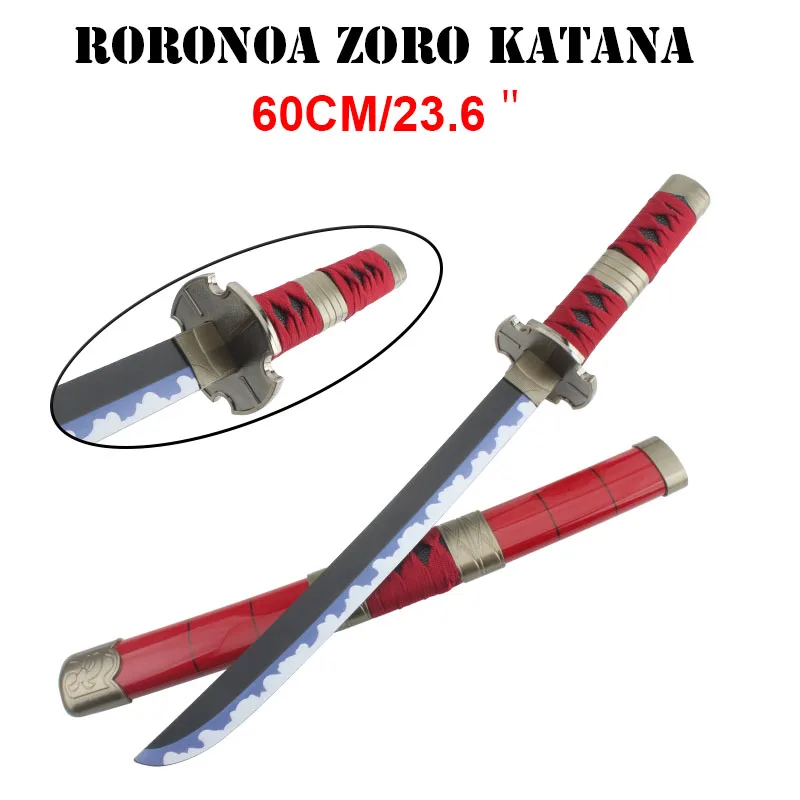 60 cm/23.6in Roronoa Zoro Katana Cosplay Armi Puntelli Lama di Bambù Giocattolo Spade Sandai kitetsu Yubashiri Lchimonji Collezione Regalo