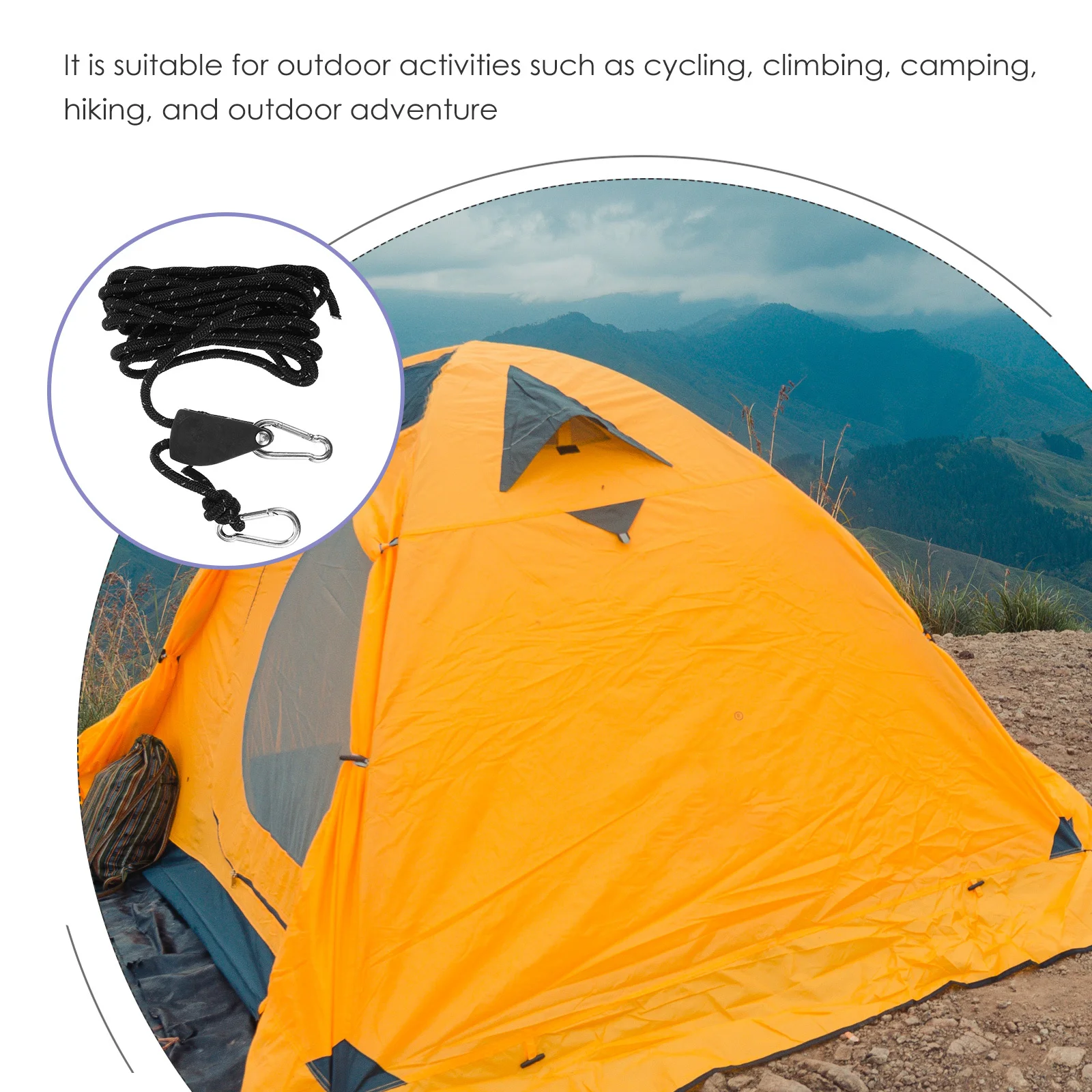 

Reflective Outdoor Nylon Camping Rope Windproof Heavy Duty Tent Rope for Hiking Tent Fixing Tying Supplies Reflective Ropes