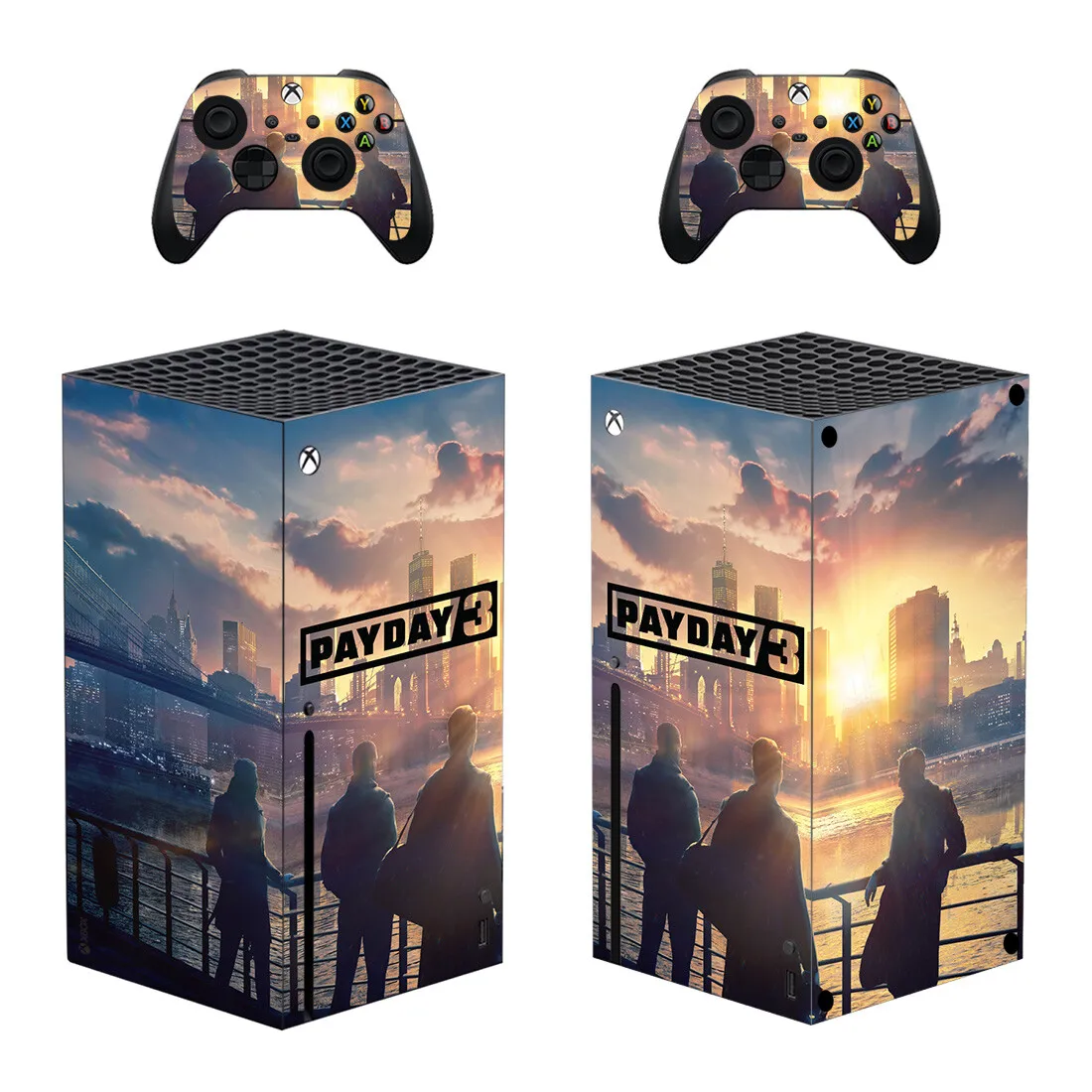 Payday 3 Skin Sticker Decal Cover for Xbox Series X Console and 2 Controllers Skins Vinyl