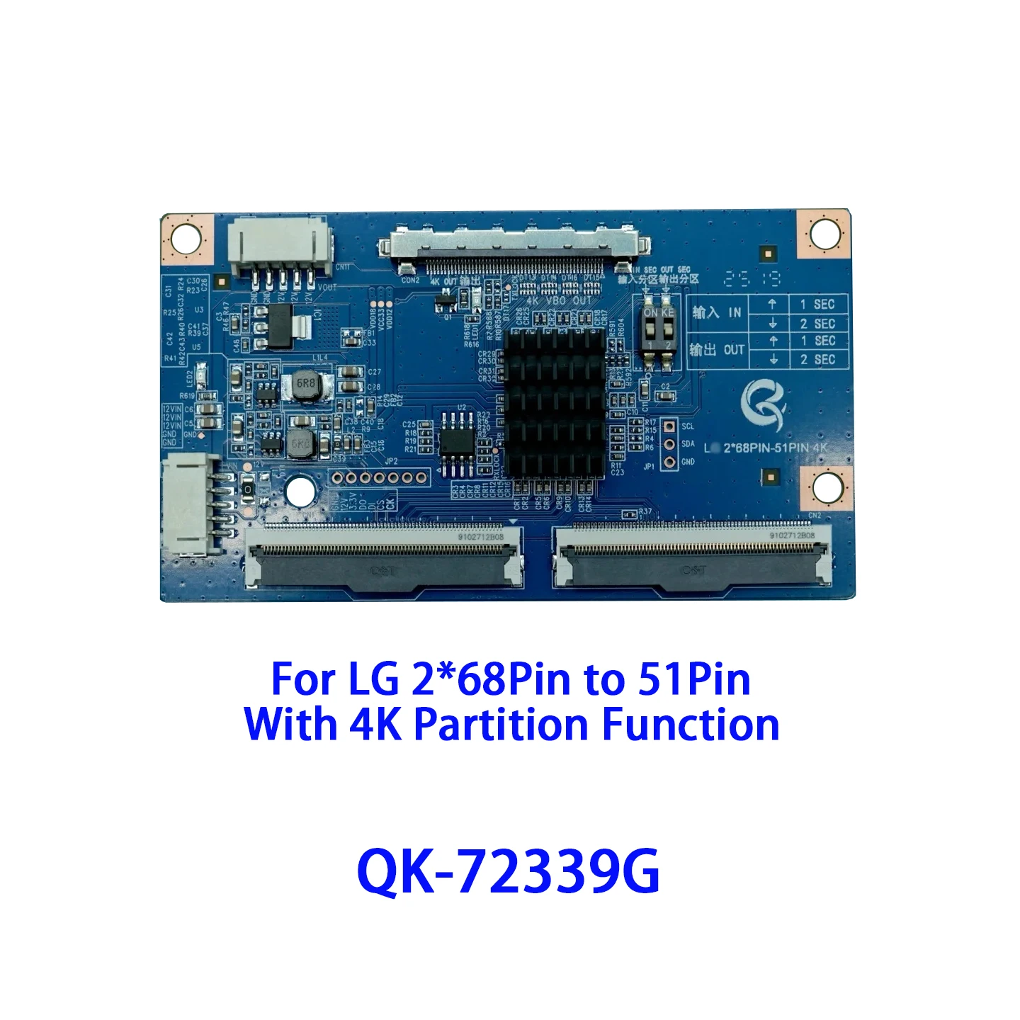 For LG 2*68Pin/2*60Pin to 51 Pin 4K UHD LVDS  Adapter Converter Board Plate Card Connector LCD LED TV Screen Display Inverter
