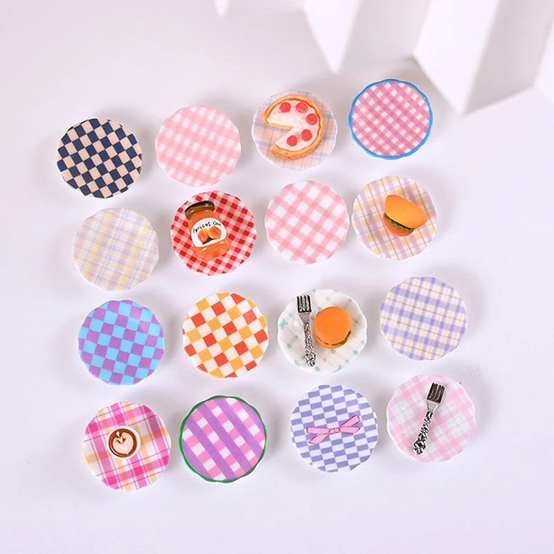 10 Pcs Mini Resin Food Dishes Tableware Miniature Doll House Accessories Dollhouse Trays Plates Doll Kitchen Toys