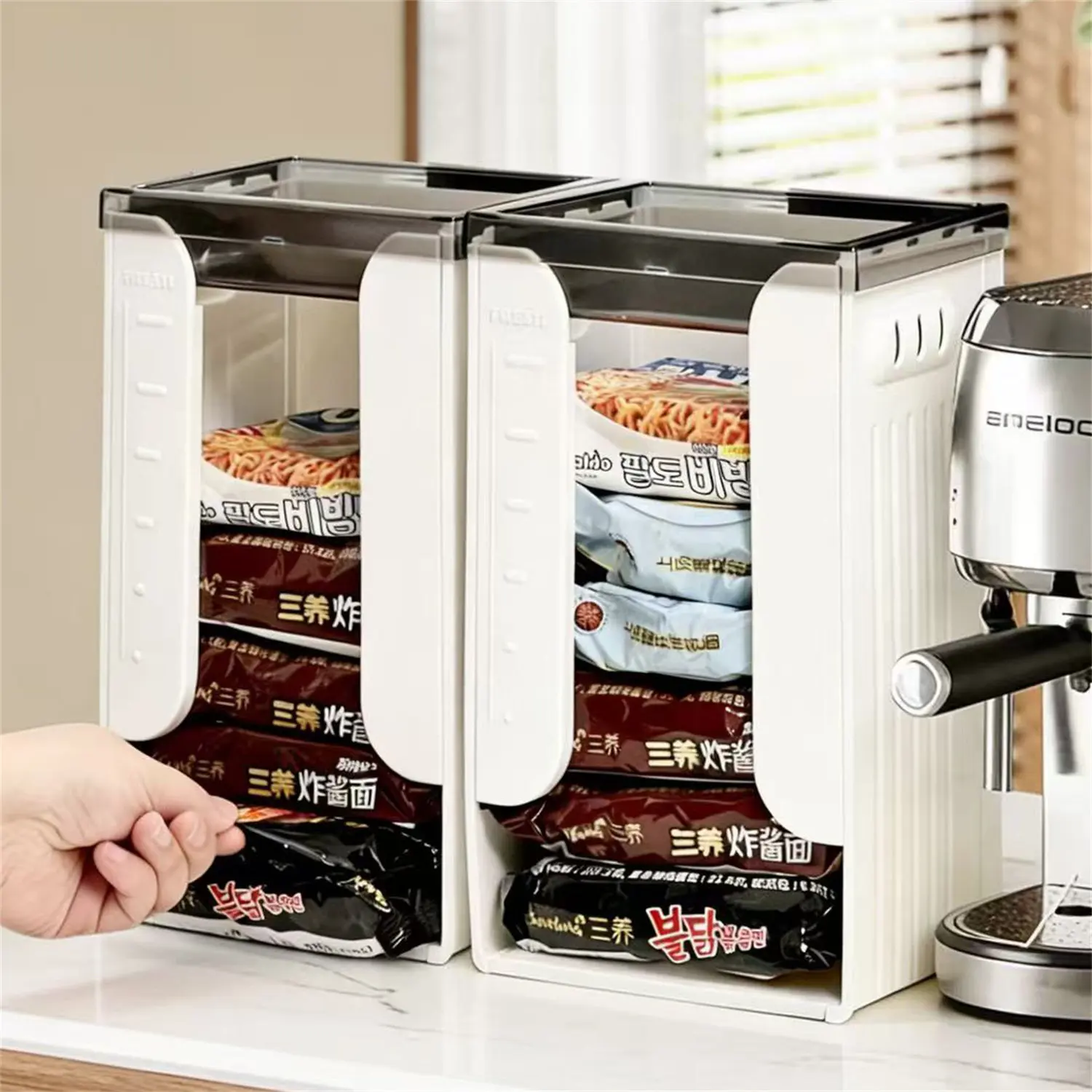 Multifunctional Noodle Storage Box Drawer Type Instant Noodles Organizer Cabinet Home Use Plastic Cup Mask Rack Organizer