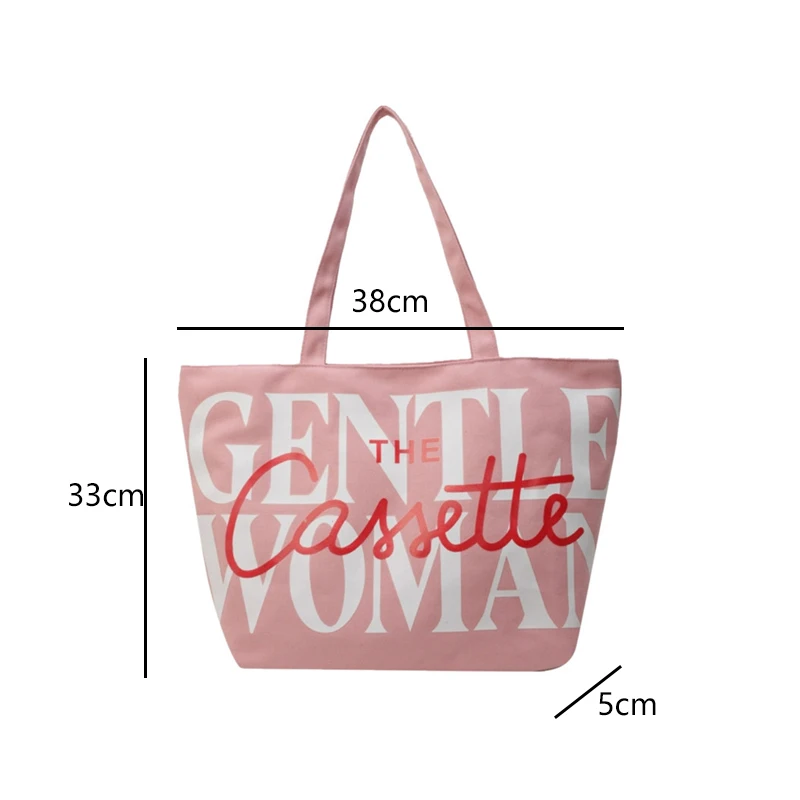Large Capacity Letter Tote Bag for Women, Niche Canvas Shoulder Bag, Versatile INS Style Commuting & Study Tote image 6