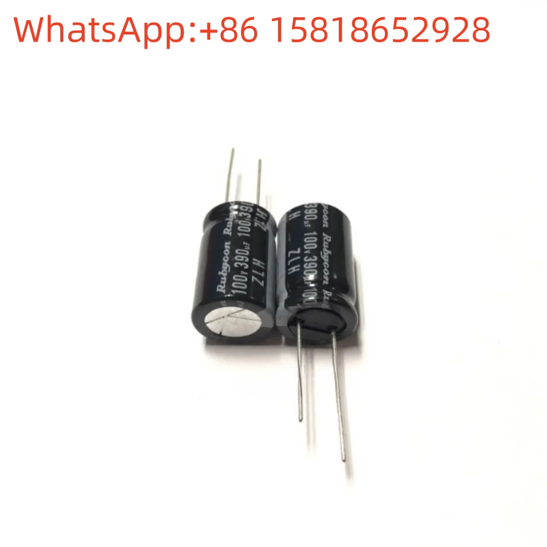 10 pz 390 UF 100 V 16X25 Ruby ZLH Ad Alta Frequenza A Bassa Impedenza 100V390 UF Condensatore Elettrolitico Originale