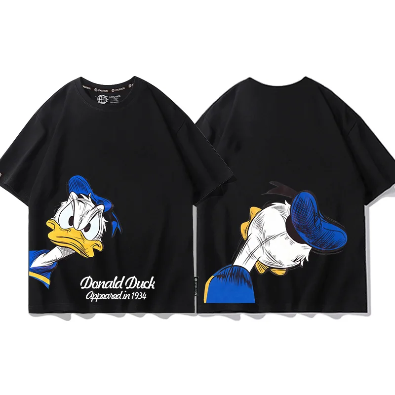 Disney Donald Duck 100% cotton children's T-shirt outdoor casual parent-child tops street fashion children's T-shirt