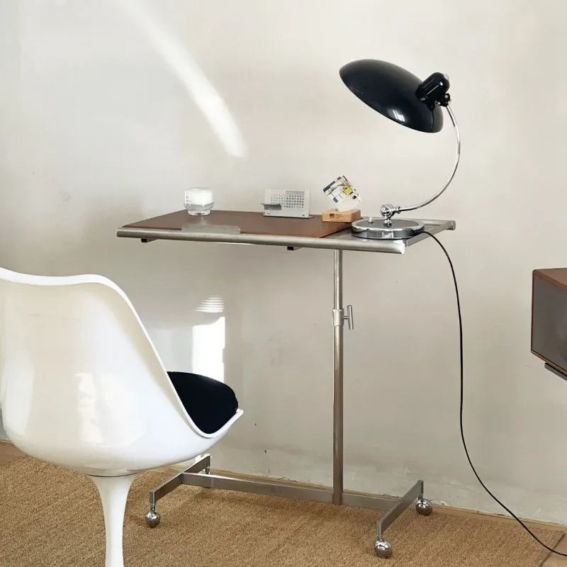 يمكن رفع وخفض رف الموسيقى لطاولة القهوة بعجلات من الخشب الصلب المحمول وطاولة جانبية #3