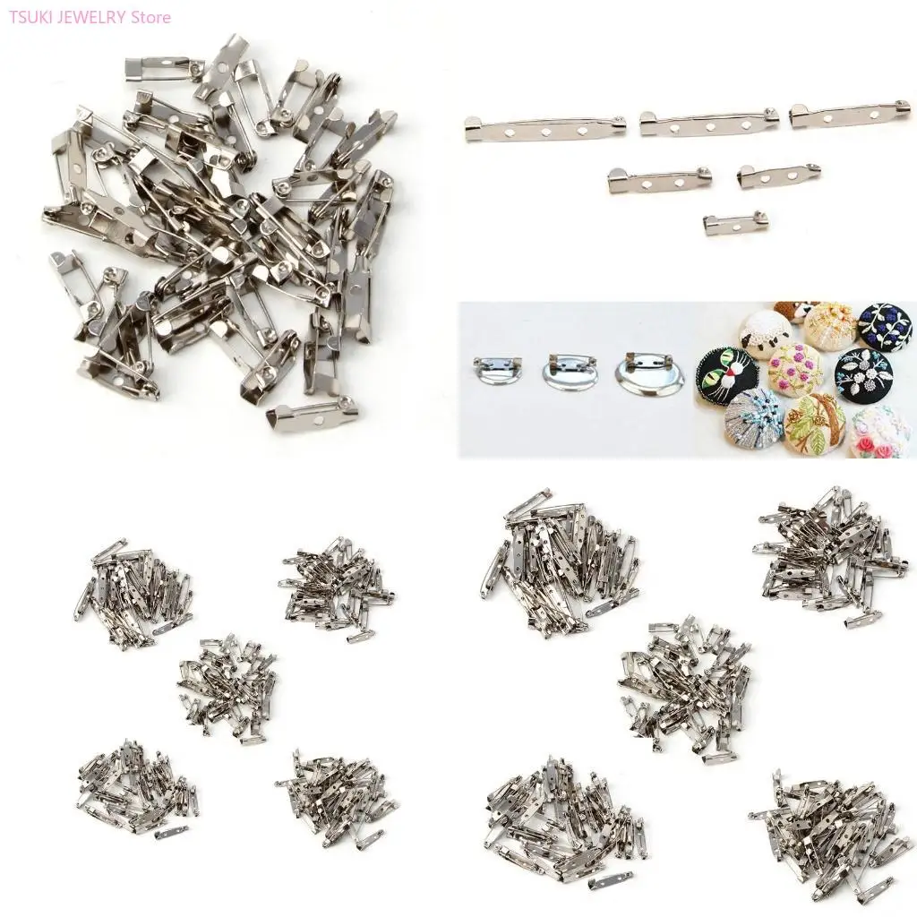 

62KE 50PCS Brooch Clip Base Pins Accessories Jewelry Decorative Ally 15 To 40mm