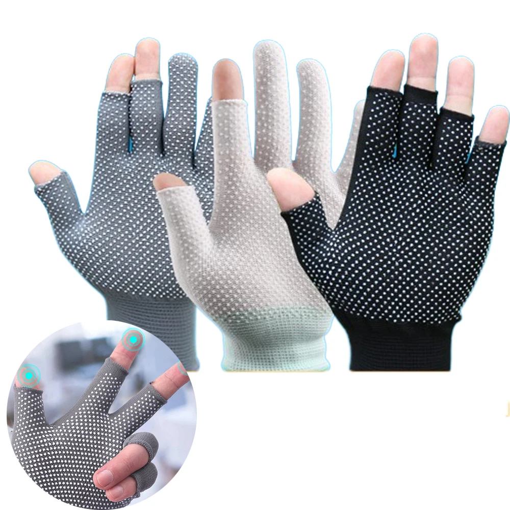 1 Pair Summer Anti-slip Half Finger Fishing Gloves Breathable Hunting Cycling Parts Portable Fitness Pesca Fishing Accessories