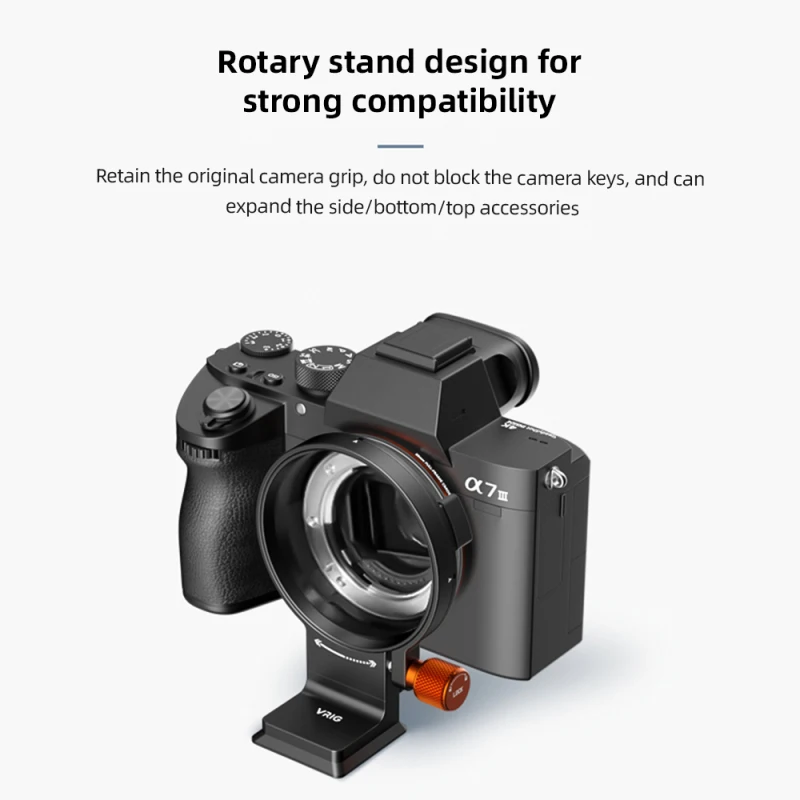 VRIG 65.9mm Rotatable Tripod Mount Ring Lens Collar Foot w/ Quick Release Plate Threaded Holes for Sony A6000/A6100/A6300/A6400