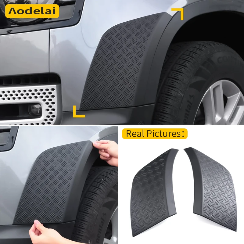 2 Pcs front bumper scratch guard protection plates for Land Rover Defender 90 110 130 2020 2021 20222023 2024