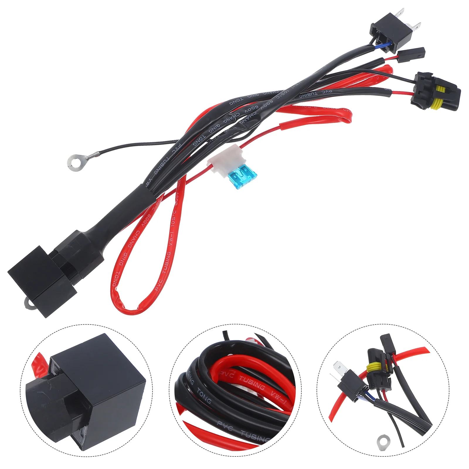 Motorcycle Accessory Wiring Harness for Headlight Headlights Connector Wire H4 Fog Cable Plug Socket Conversion