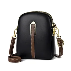 New Arrival Crossbody Money Phone Purse Bags For Women Solid Color PU Leather Small Shoulder Bag Multi-Zipper Handbag Clutch
