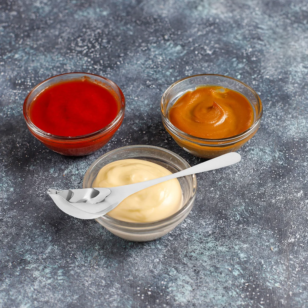 

2Pcs Professional Saucier Spoon Stainless Steel Tapered Spout for Dessert Presentation Chocolate Dipping Gravy Serving Kitchen