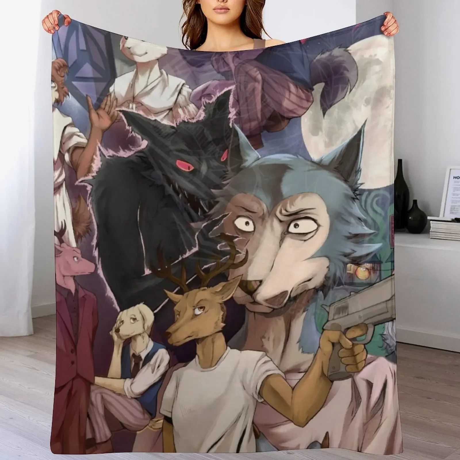 

Beastars Anime Throw Blanket Weighted For Sofa Thin Camping Flannel Blankets