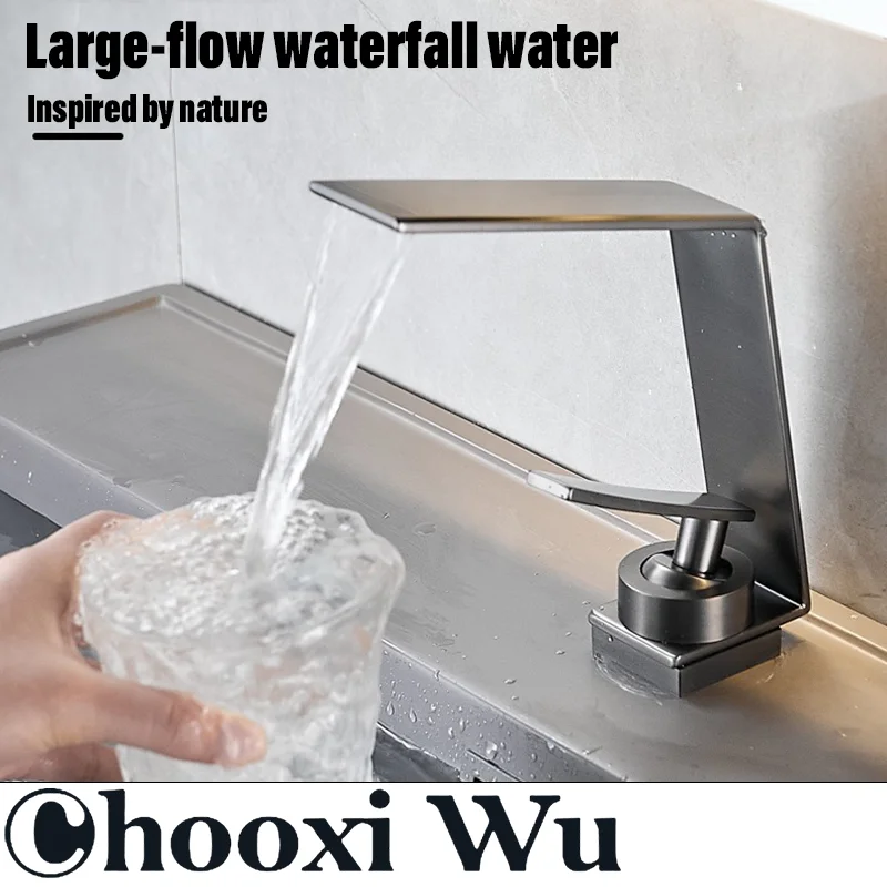 

CHOOXIWU- Minimalist bathroom basin faucet, hot and cold dual control, waterfall water outlet