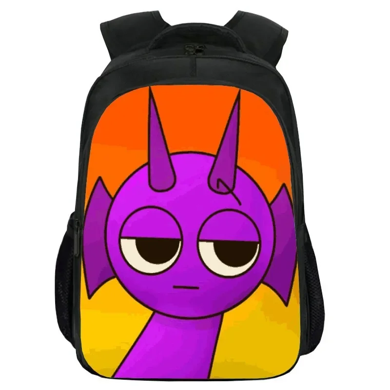 Teen Kid Sprunki Graphic Backpack Multifunction School Bookbag for Student,Lightweight Travel Bag Canvas Knapsack for Boy,Girl