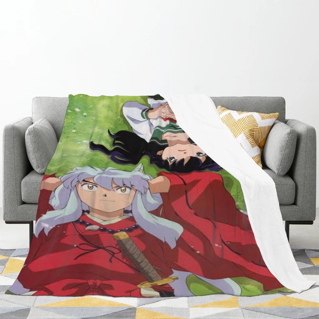 Kagome And Inuyasha Anime Medium Blanket Fluffy Soft Bedroom Decor Sofa Blankets Comforter Home and Decoration