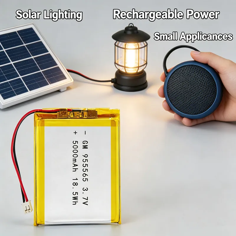 955565 3,7V 5000mAh LiPo-Akku Wiederaufladbare Polymer-Lithiumzelle PH2.0 2-Pin-Stecker für Smart Home GPS-Tracker DIY Powerbank