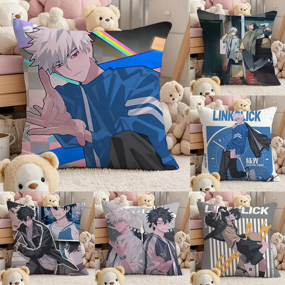 

Anime L-Link C-Click Pillow Case Comfort Sofa Bed Silky Elegant Invisible Zipper Custom Decorative Cushion Cover