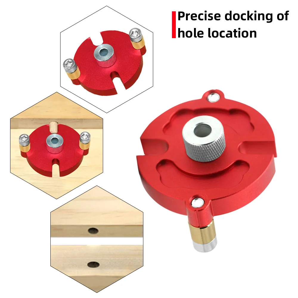 Fast-splicing Dowel Jig Kit W/3-10mm Metal Bushing Aluminum Self-Centering Vertical Hole Jig Drill Guide Locator for Woodworking