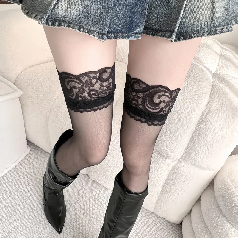 

Lace Stockings Women Belt Floral Elastic Stockings Luxury Black Lace Stocking Thigh Sheer Tights Pantyhose Club Sexy Lingerie