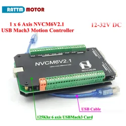 CNC 6 Axis 125KHz NVCM USB Mach3 Stepper Motor Motion Control Card Breakout Board USB interface CNC Controller Board 12-32VDC